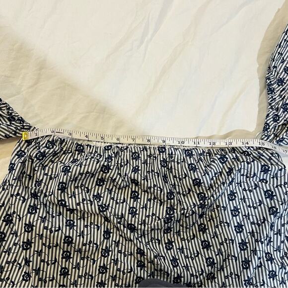 CeCe NWT Rosanna Embroidered Off Shoulder Dress Blue and White size 10 - Picture 8 of 12